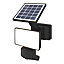 GoodHome Black Solar-powered Cool white Integrated LED Floodlight 400lm