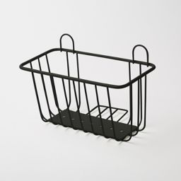 GoodHome Black Steel 1 tier Shower basket