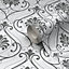 GoodHome Blain Grey & white Damask Glitter & mica effect Textured Wallpaper Sample