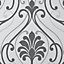 GoodHome Blain Grey & white Glitter & mica effect Damask Textured Wallpaper Sample