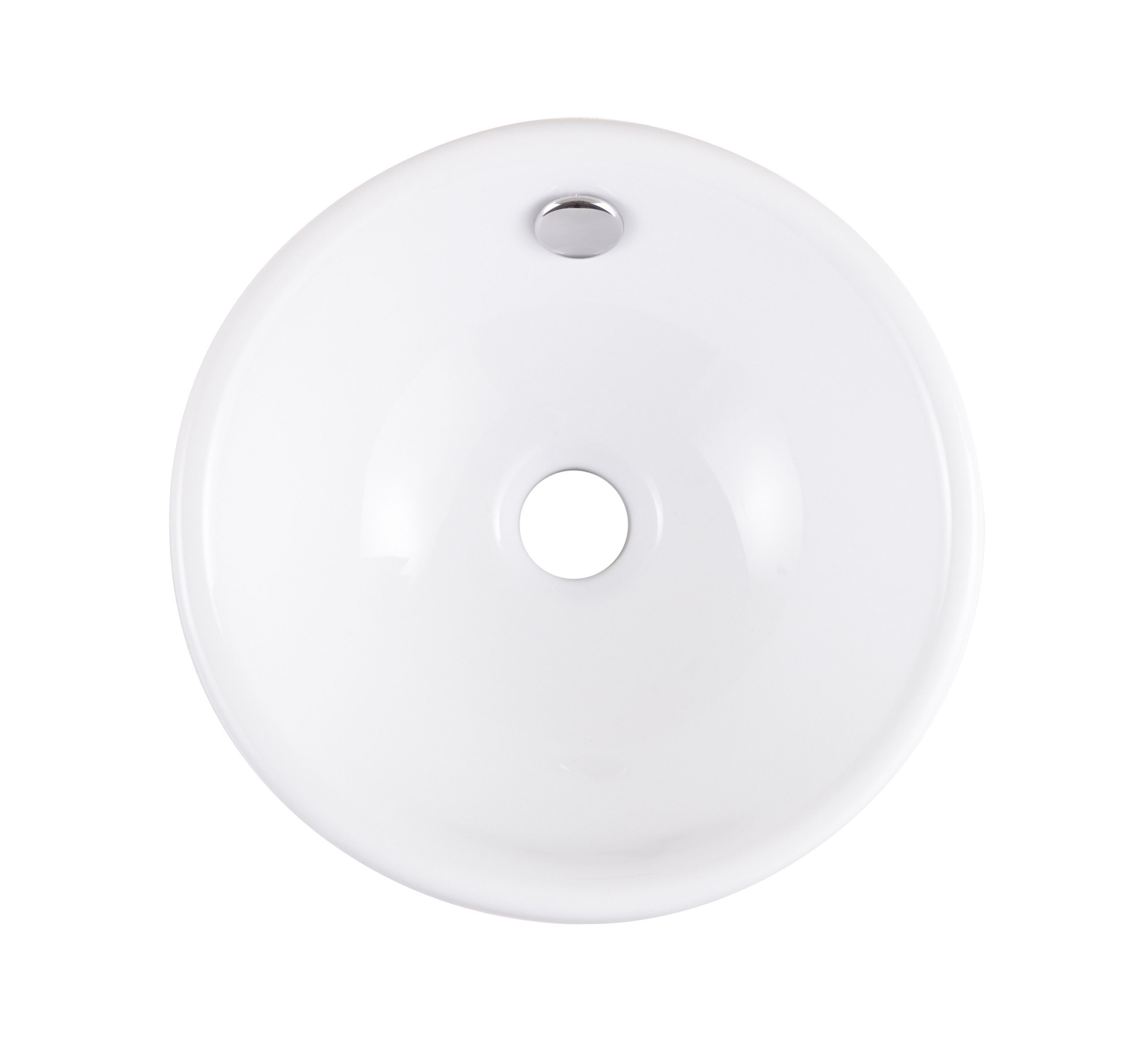 GoodHome Blanca Gloss White Round Single Counter top Basin (W)31cm