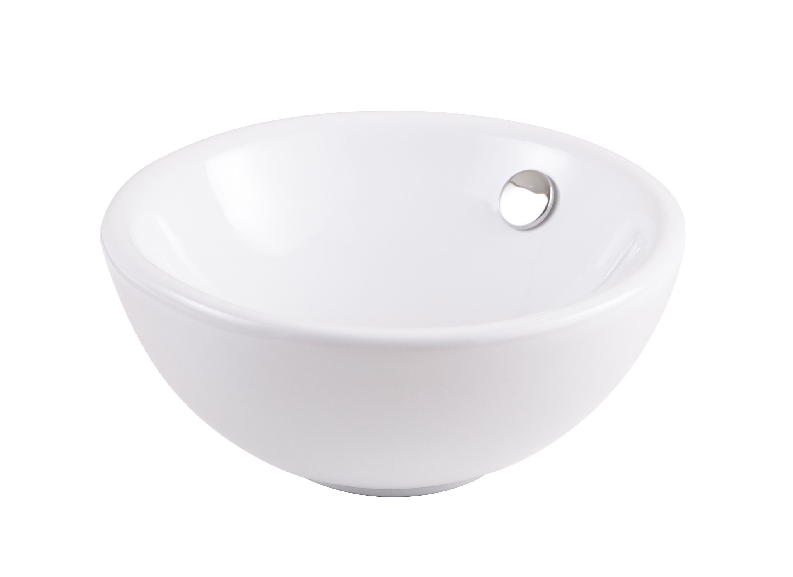 GoodHome Blanca Gloss White Round Single Counter top Basin (W)31cm
