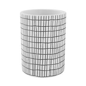 GoodHome Blenny White & black Polyresin Tumbler