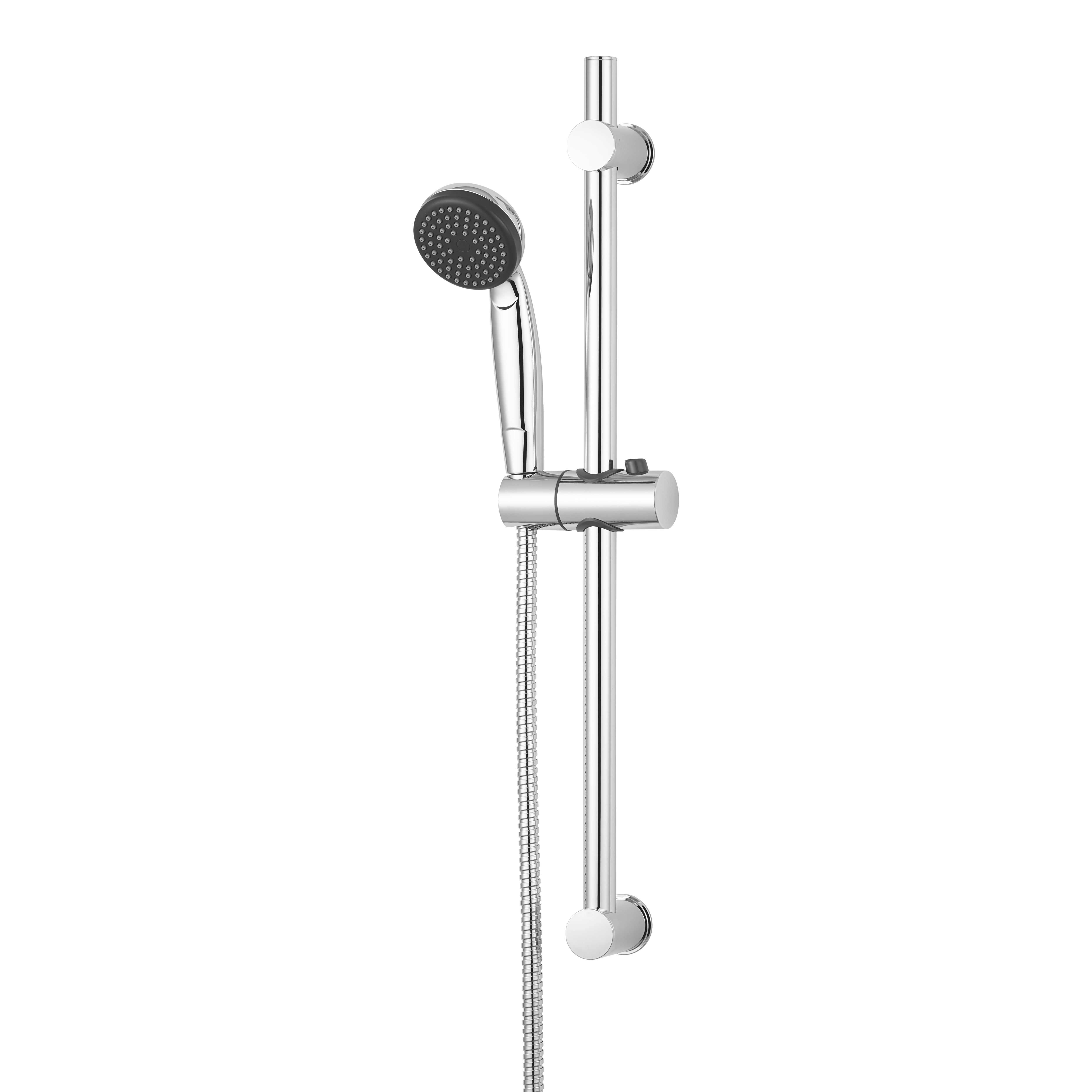 GoodHome Blyth Chrome effect Single-spray pattern Shower kit