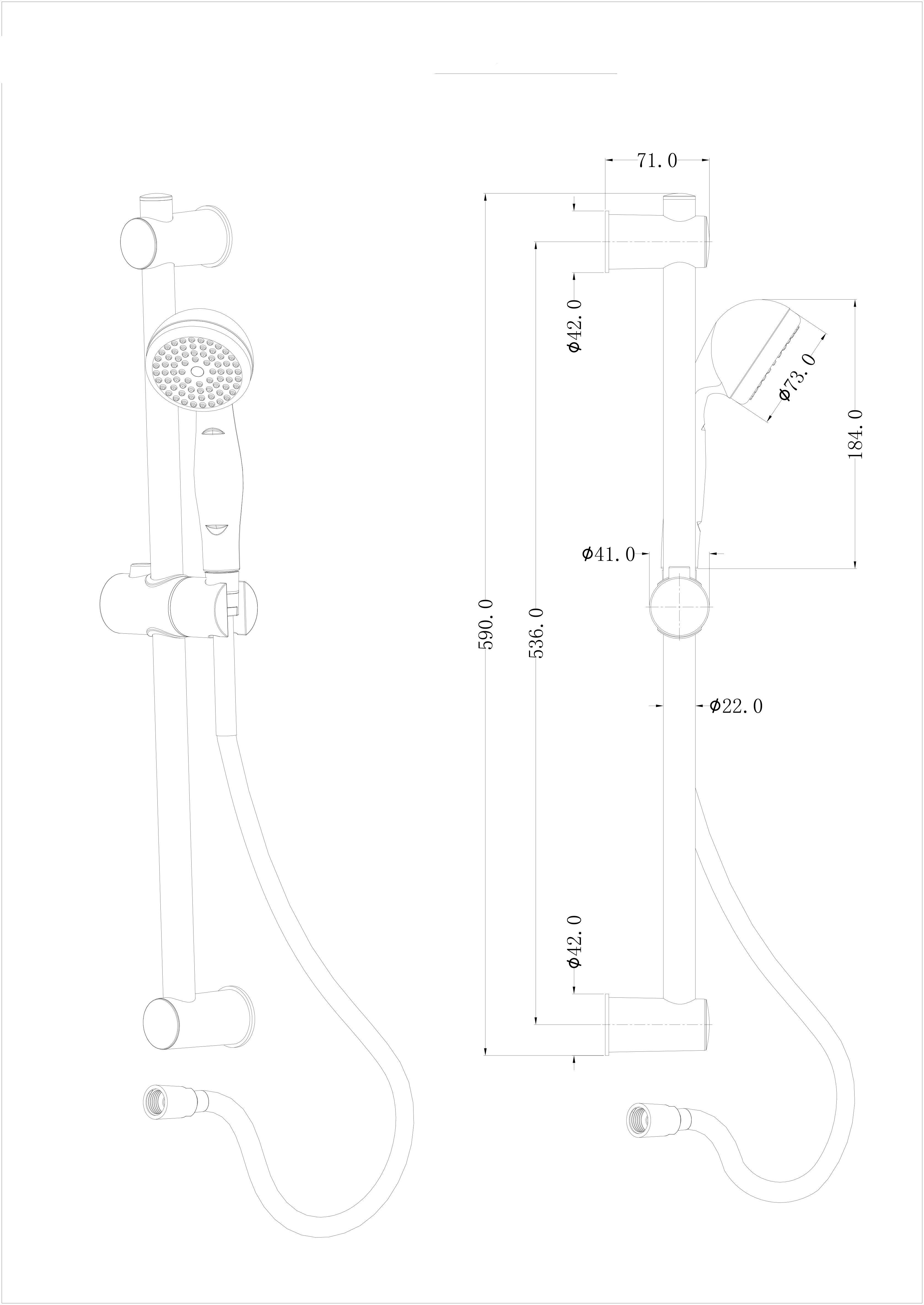 GoodHome Blyth Chrome effect Single-spray pattern Shower kit