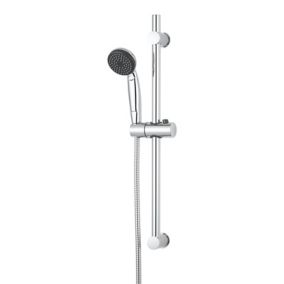 GoodHome Blyth Chrome effect Single-spray pattern Wall-mounted Shower kit