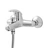 GoodHome Blyth Chrome effect Wall-mounted Ceramic Shower mixer Tap