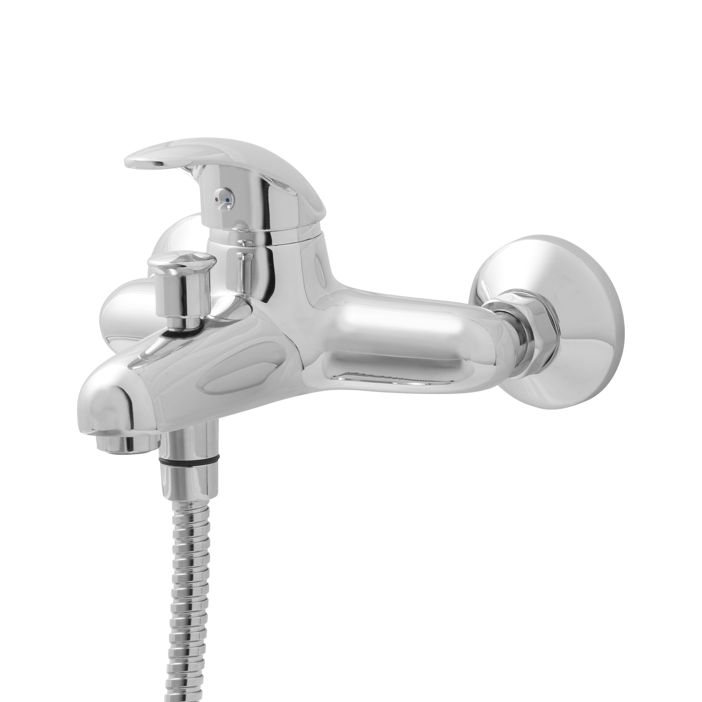 GoodHome Blyth Chrome effect Wallmounted Ceramic Shower mixer Tap