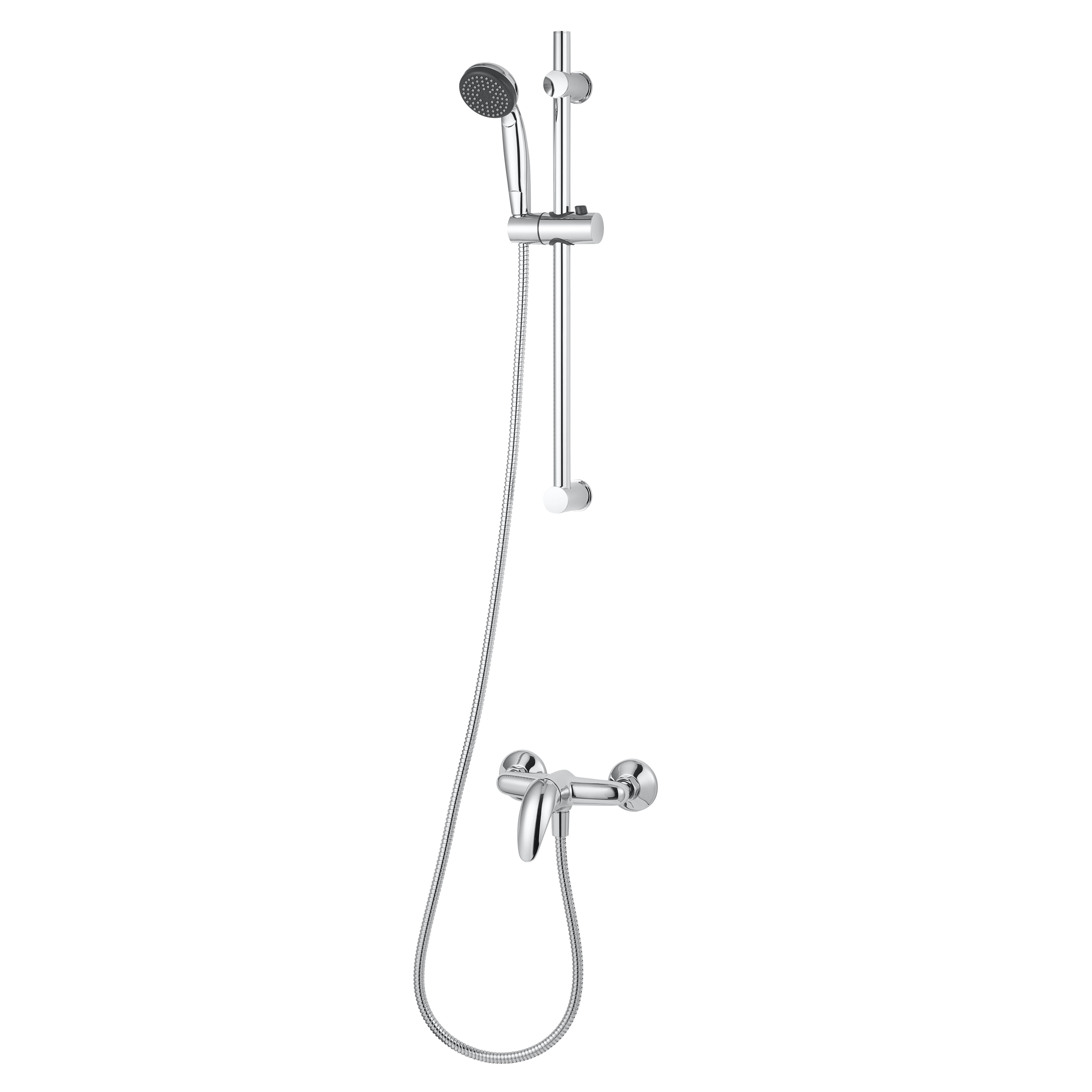 GoodHome Blyth Chrome effect Wall-mounted Single lever Without thermostat Mixer Shower