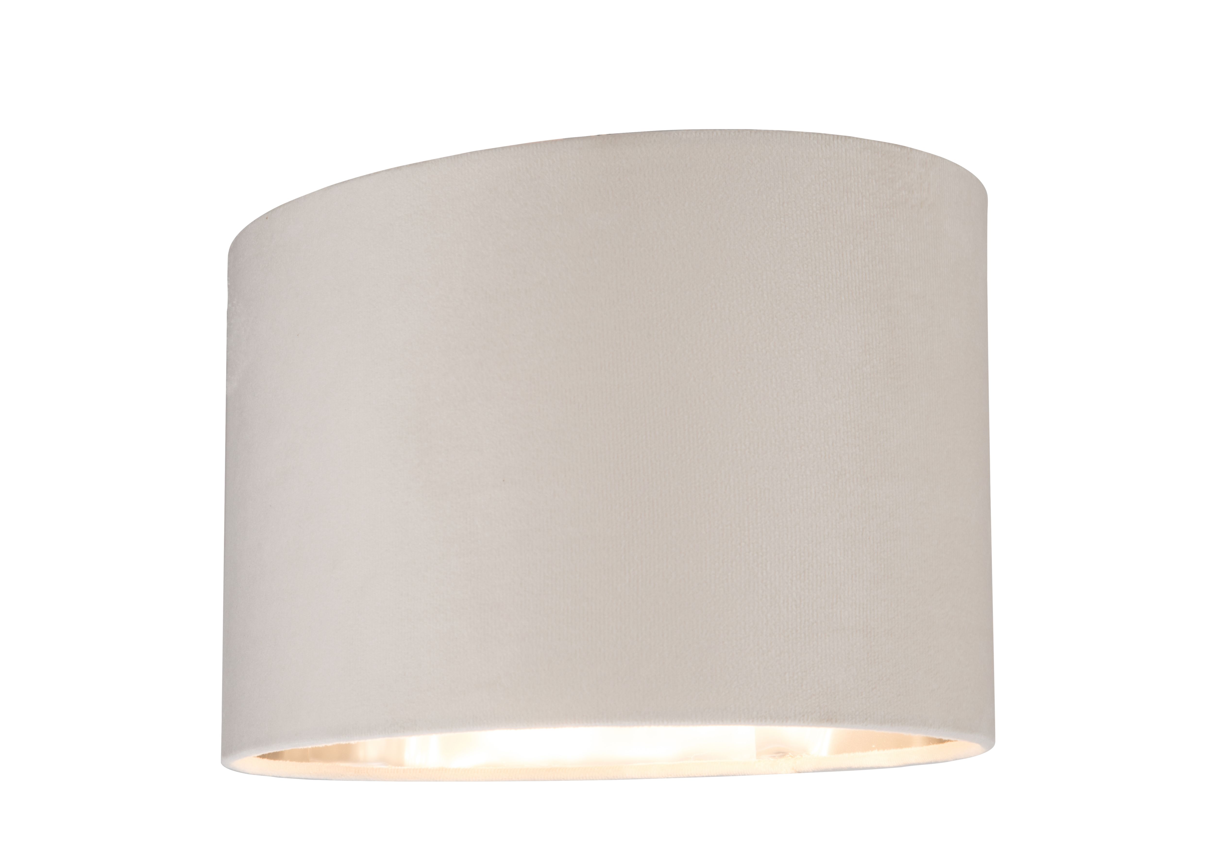 GoodHome Bodmin Beige Silver effect Oval Lamp shade (D)30cm