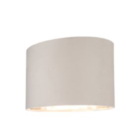 GoodHome Bodmin Beige Silver effect Oval Lamp shade (D)30cm