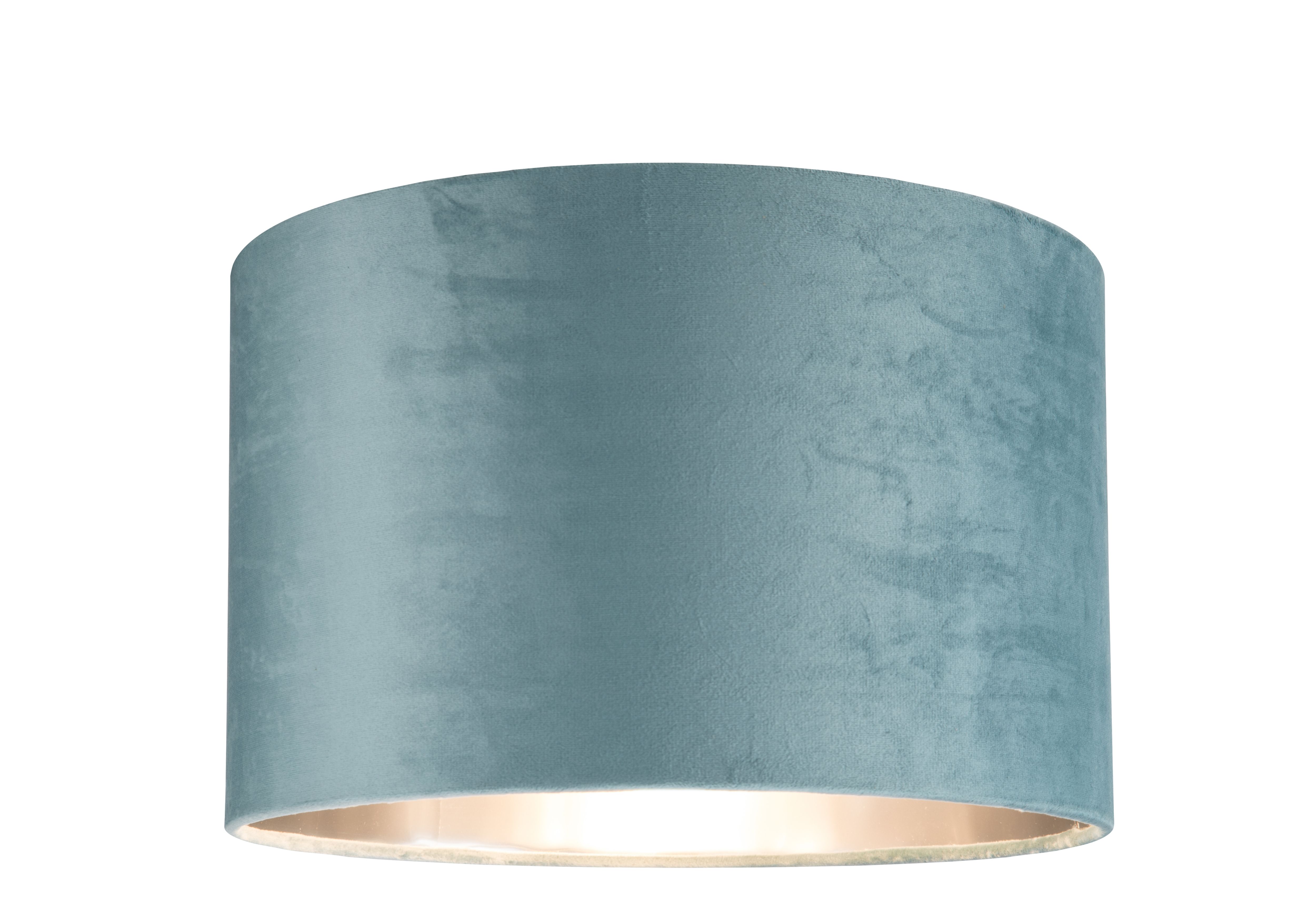 GoodHome Bodmin Light blue Silver effect Round Lamp shade (D)30cm