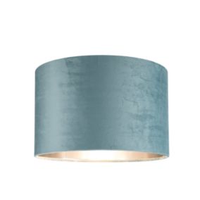 GoodHome Bodmin Light blue Silver effect Round Lamp shade (D)30cm