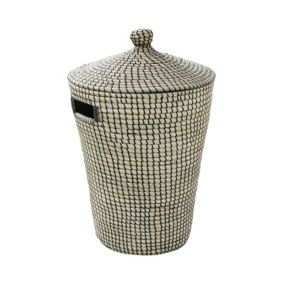 GoodHome Bonetta Seagrass & black 44L Laundry bin (H)65cm (W)43cm (D)50cm