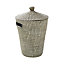 GoodHome Bonetta Seagrass & black Polyester (PES) & seagrass Laundry bin, 44L