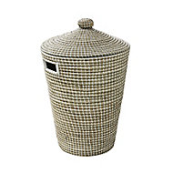 GoodHome Bonetta Seagrass & white 44L Laundry bin (H)65cm (W)43cm (D)50cm