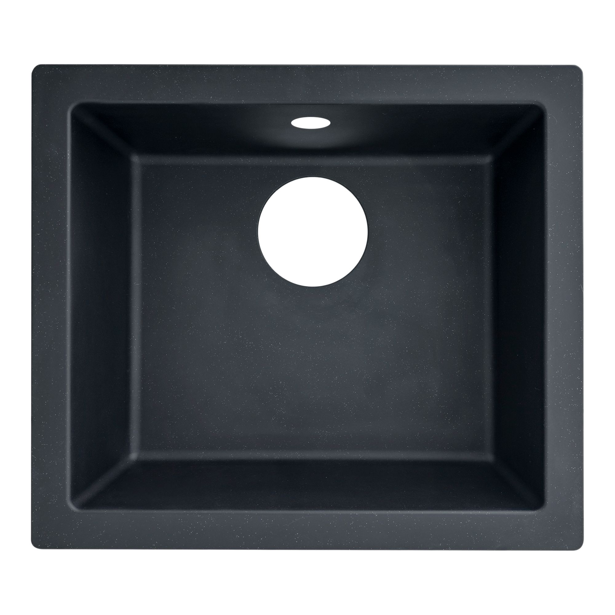 GoodHome Borage Black Resin 1 Bowl Kitchen sink 335mm x 500mm