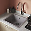 GoodHome Borage Grey Resin 1 Bowl Kitchen sink 440mm x 500mm