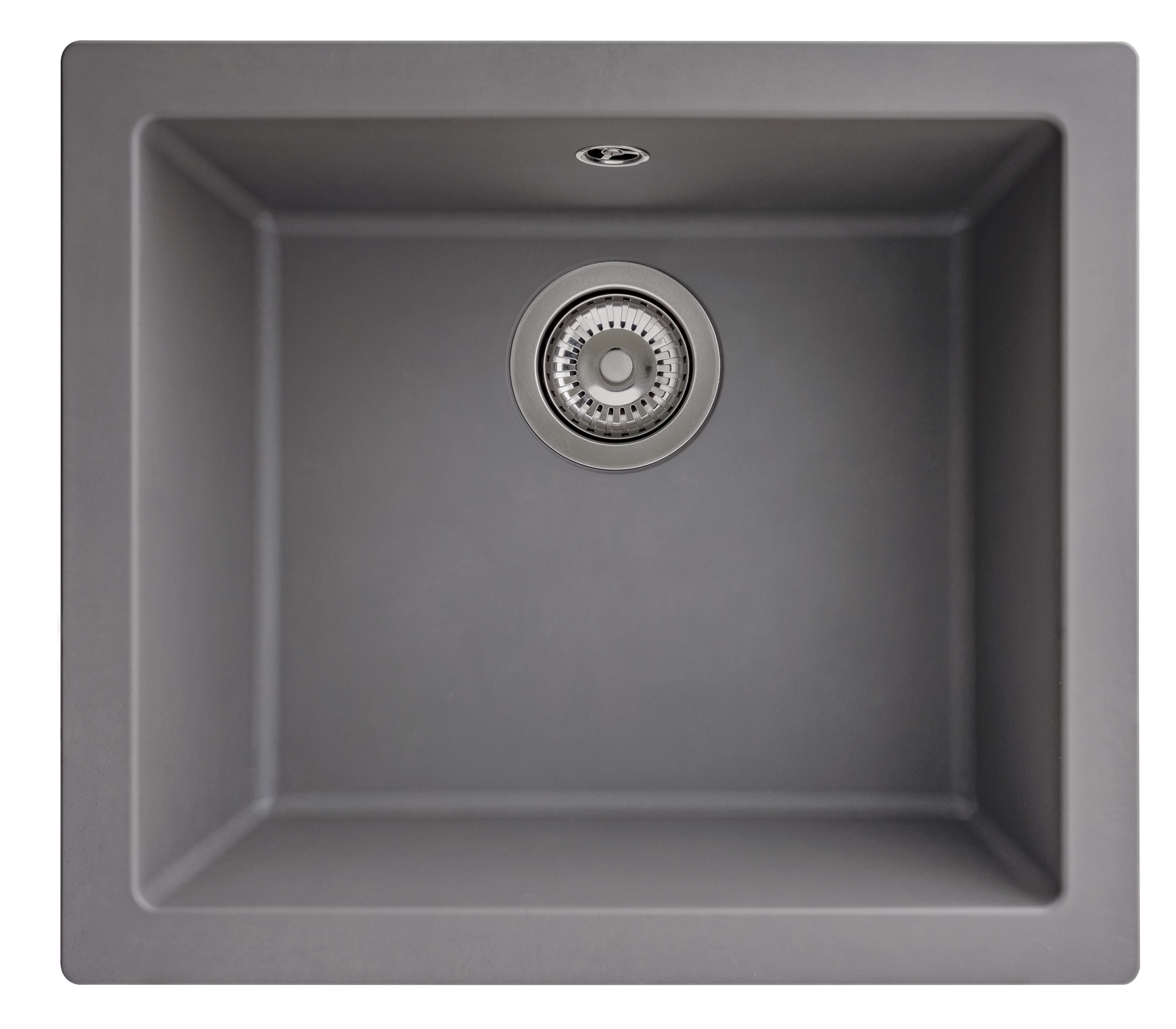 GoodHome Borage Grey Resin 1 Bowl Kitchen sink 440mm x 500mm