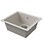 GoodHome Borage White Resin 1 Bowl Kitchen sink 440mm x 500mm