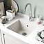 GoodHome Borage White Resin 1 Bowl Kitchen sink 440mm x 500mm