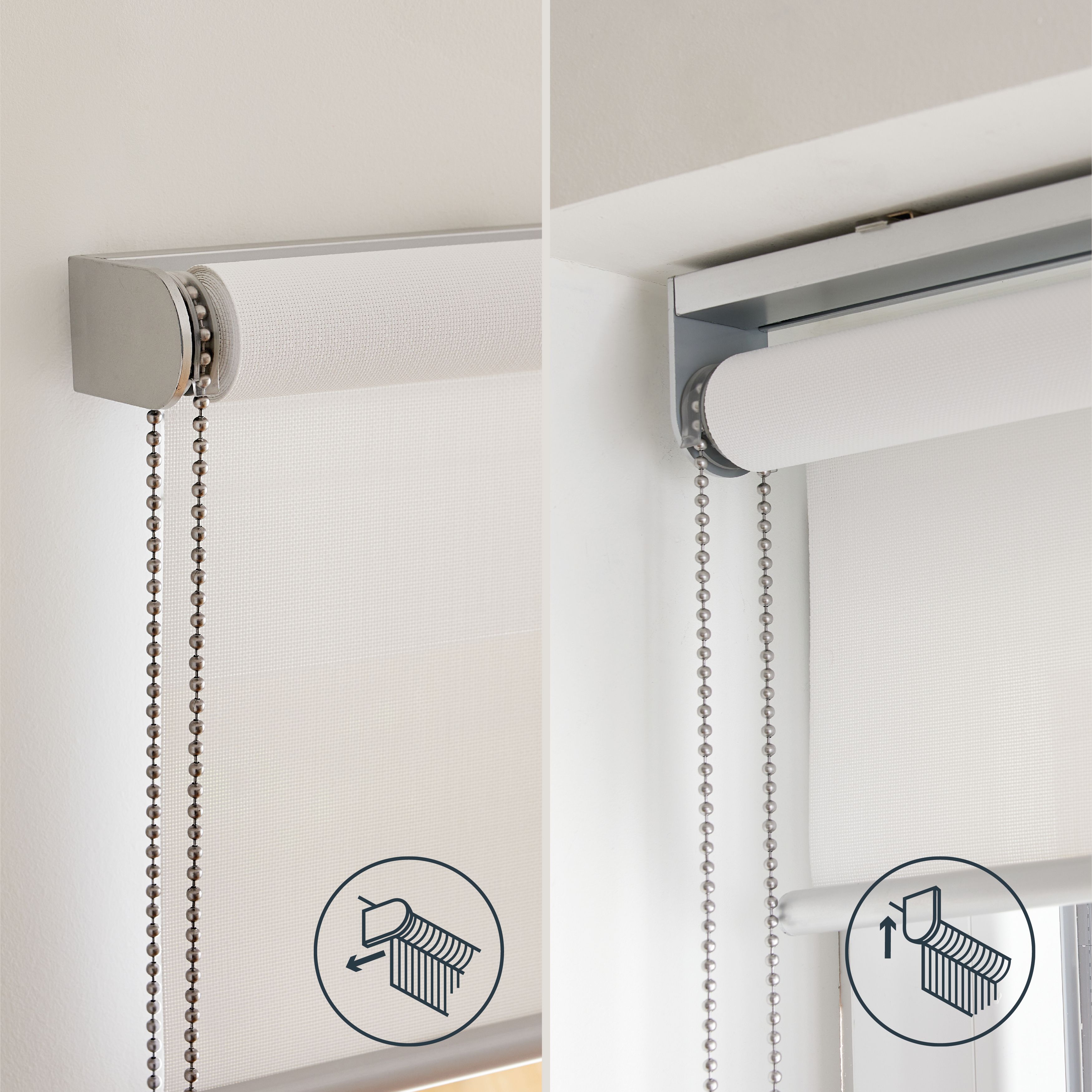 GoodHome Boreas Corded Concrete grey Blackout Roller Blind (W)180cm (L)180cm