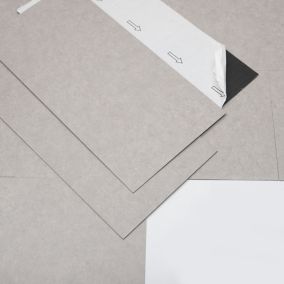 GoodHome Bossa Nova Grey Plain Stone effect Vinyl tile, Pack of 7