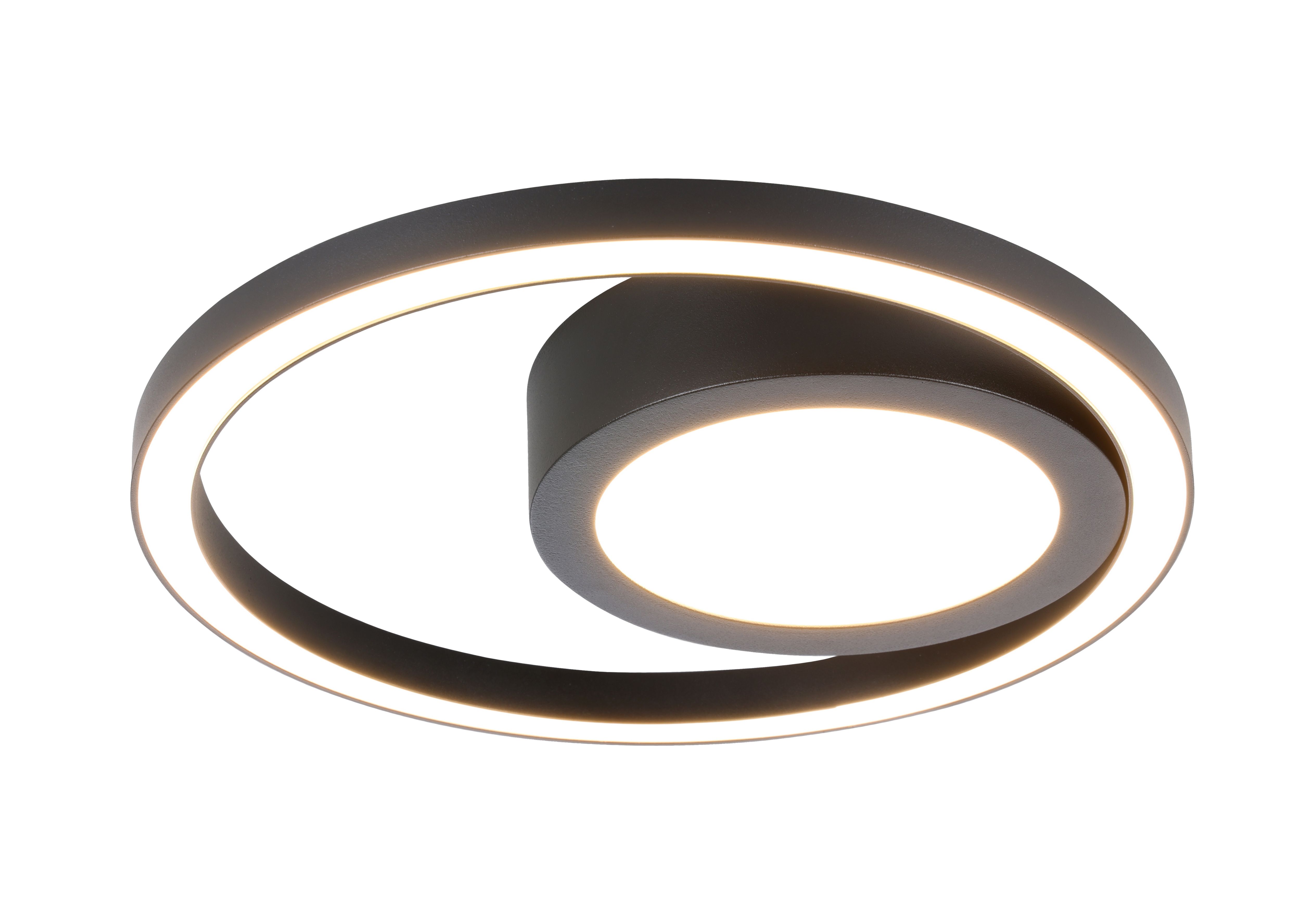 GoodHome Botero Round Matt Metal & plastic Black LED Ceiling light