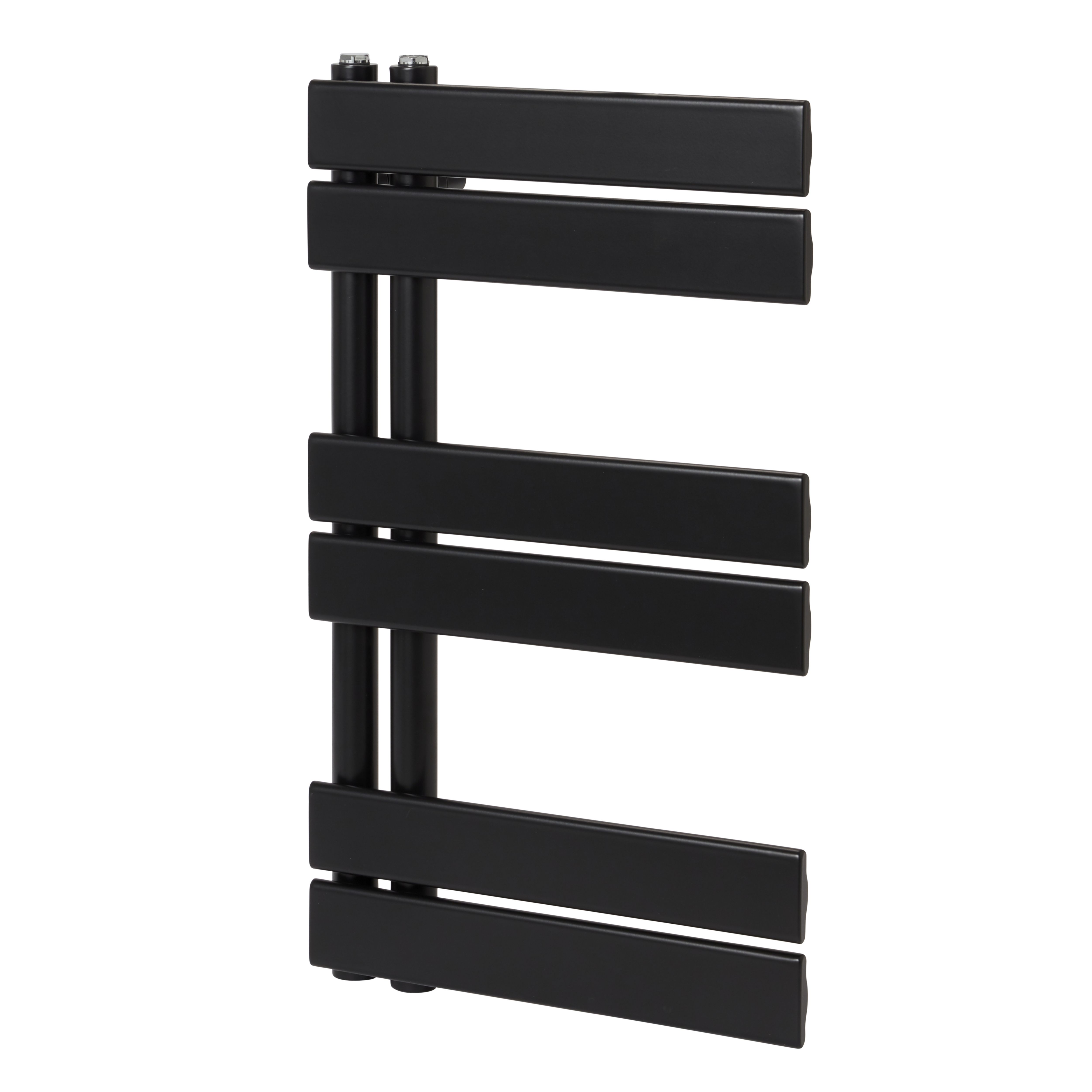 GoodHome Boxwood Vertical Towel radiator, Matt Black (W)400mm (H)700mm