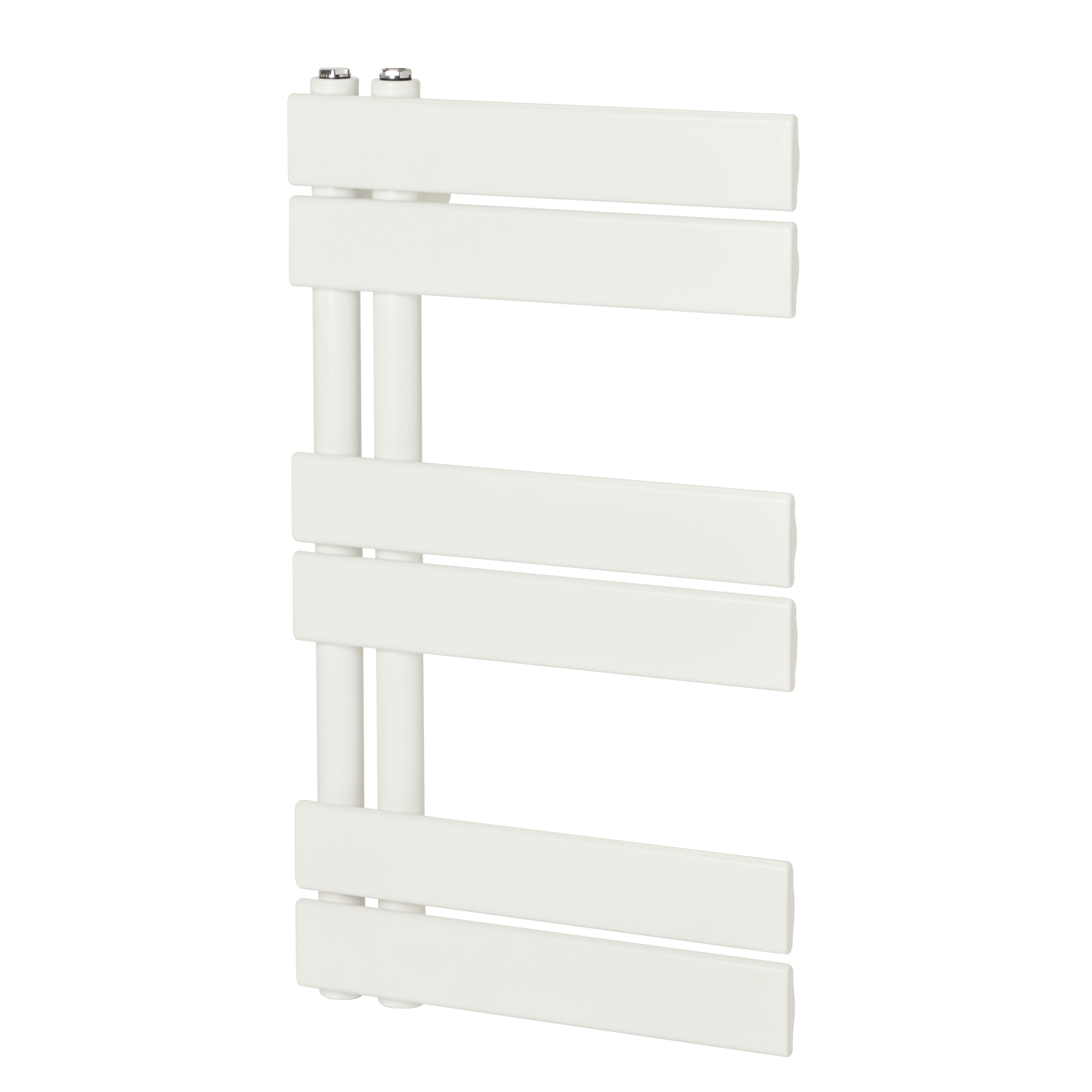 GoodHome Boxwood Vertical Towel radiator, White (W)400mm (H)700mm