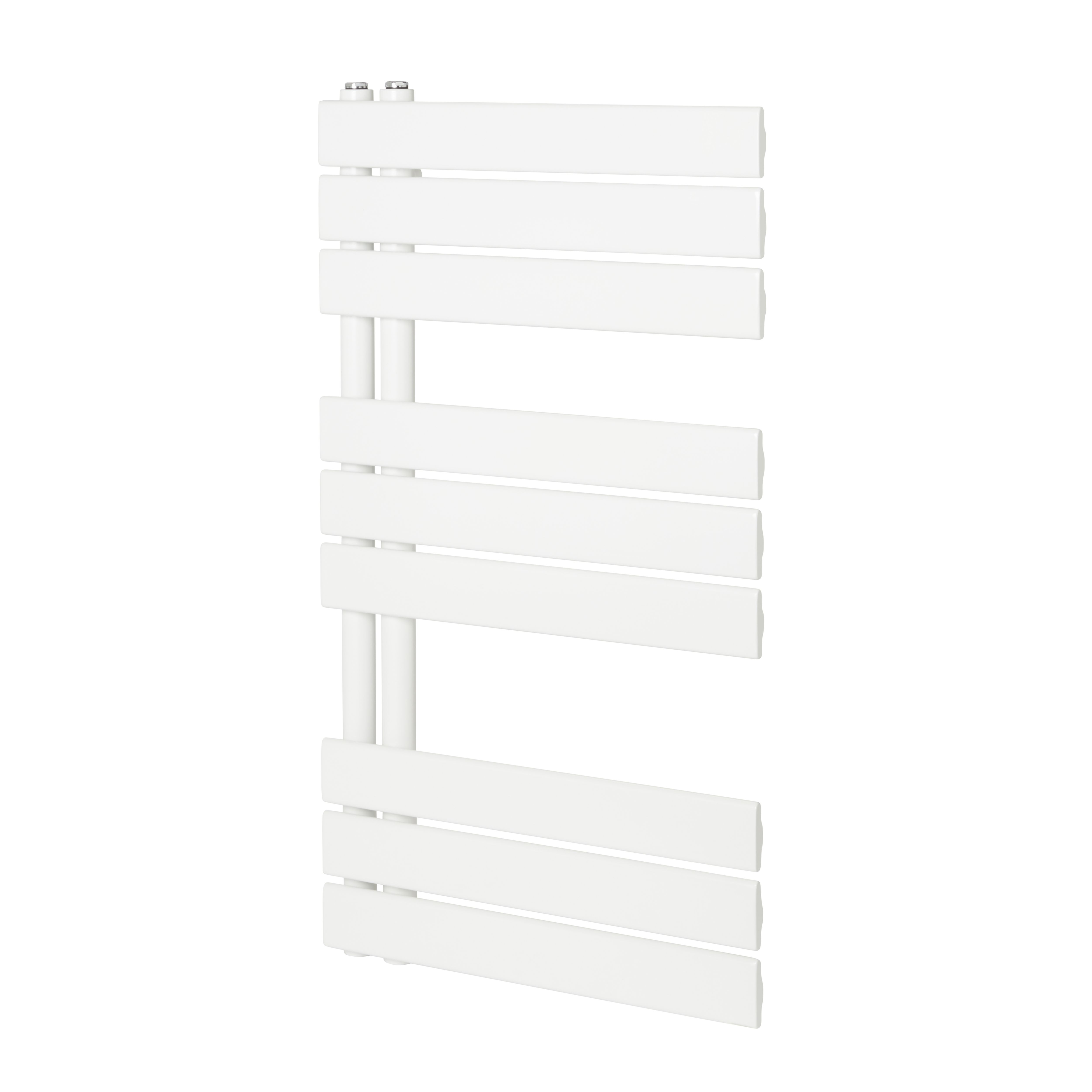 GoodHome Boxwood Vertical Towel radiator, White (W)500mm (H)900mm