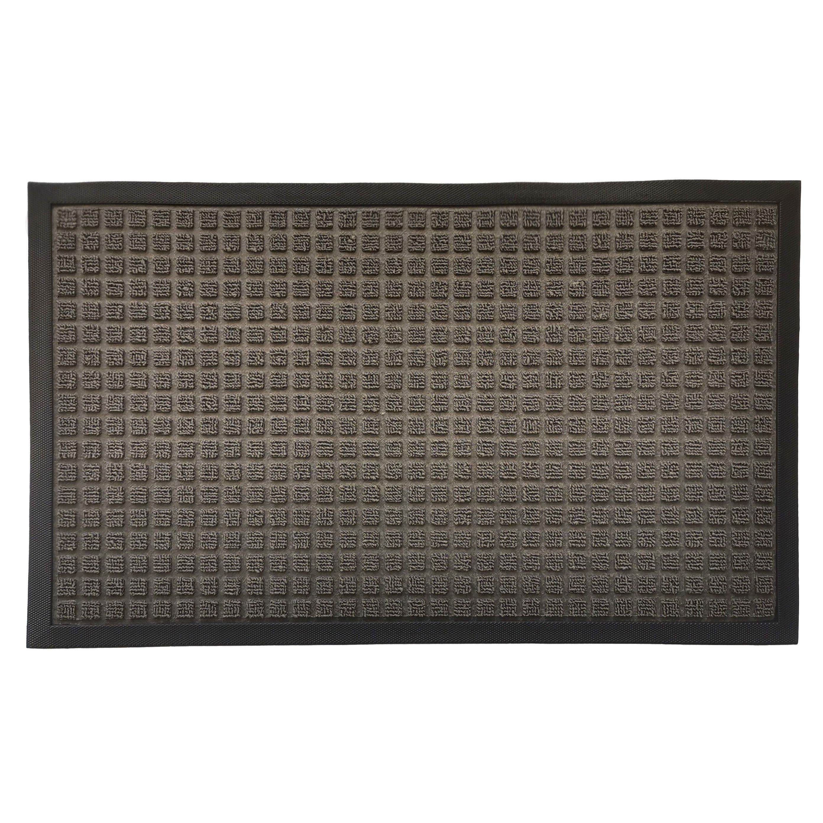 GoodHome Boykins Grey Geometric Barrier mat, 45cm x 75cm