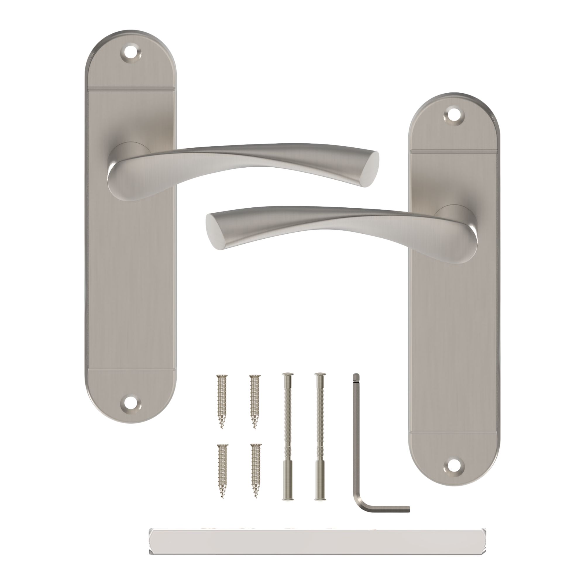 GoodHome Breage Brushed Grey Nickel effect Twisted Latch Door handle (L ...