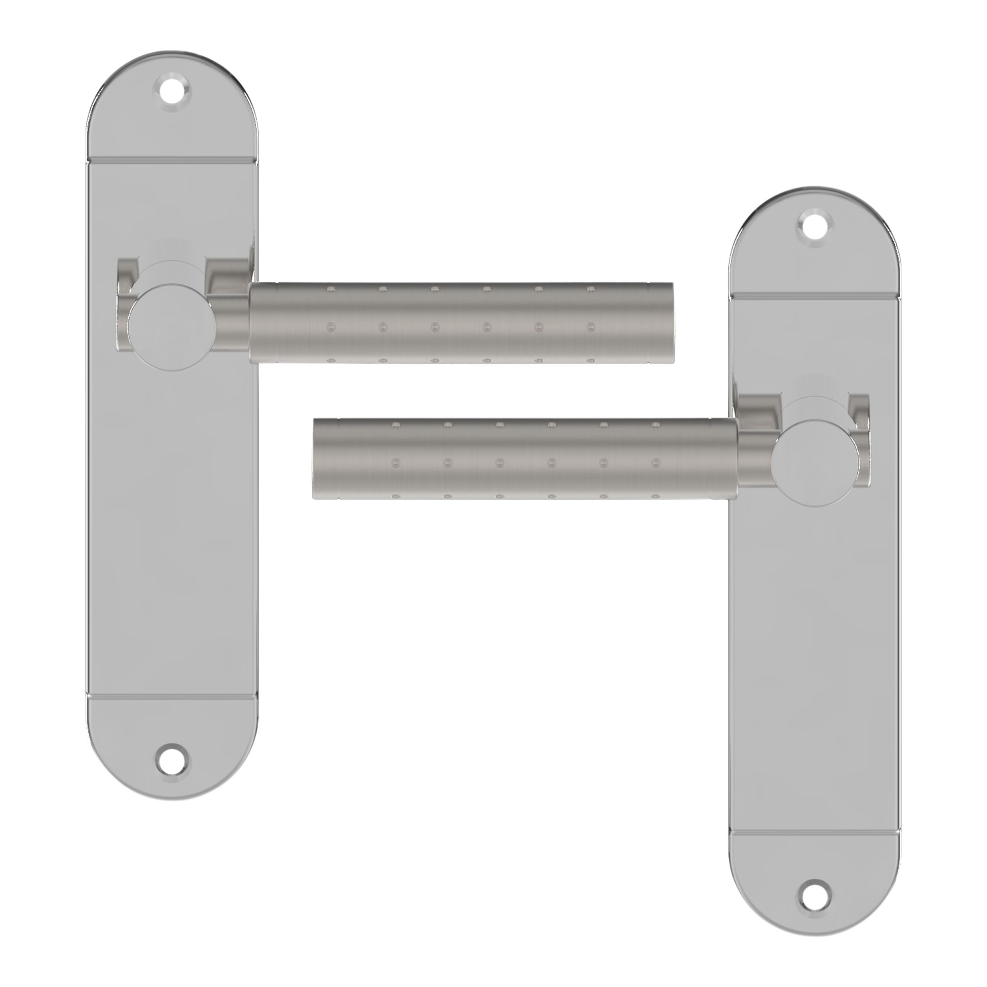 GoodHome Brigg Brushed & polished Grey Chrome & nickel effect Straight Latch Door handle (L)132mm (D)61.5mm Pair