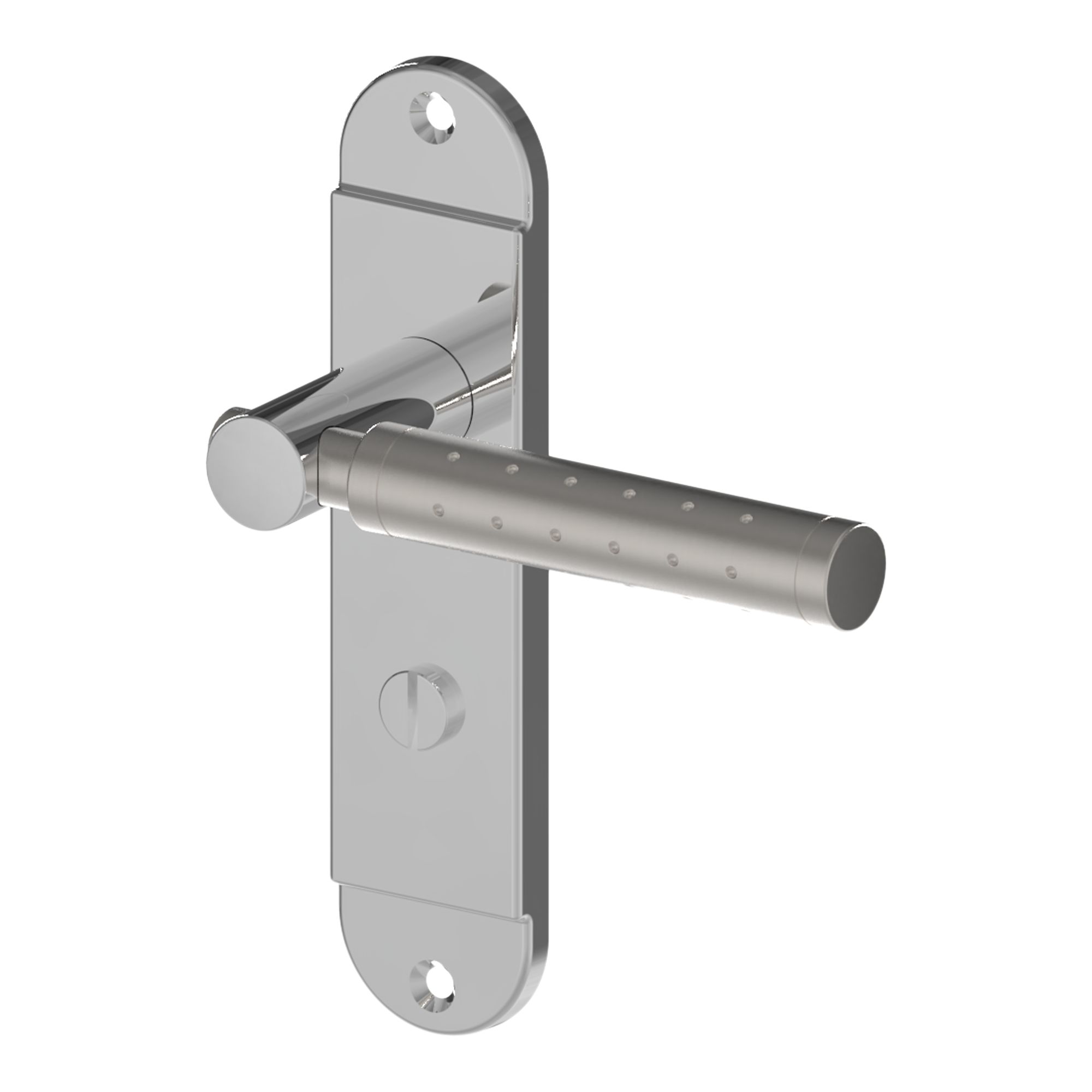GoodHome Brigg Brushed & polished Grey Chrome & nickel effect Straight WC Door handle (L)132mm (D)61.5mm Pair