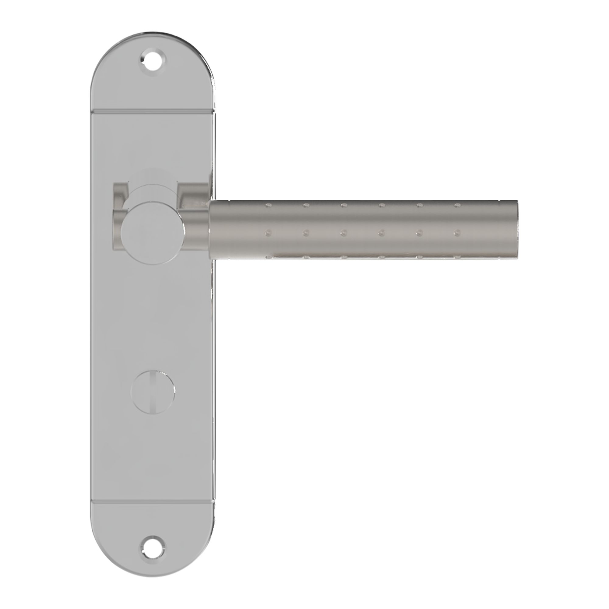 GoodHome Brigg Brushed & polished Grey Chrome & nickel effect Straight WC Door handle (L)132mm (D)61.5mm Pair