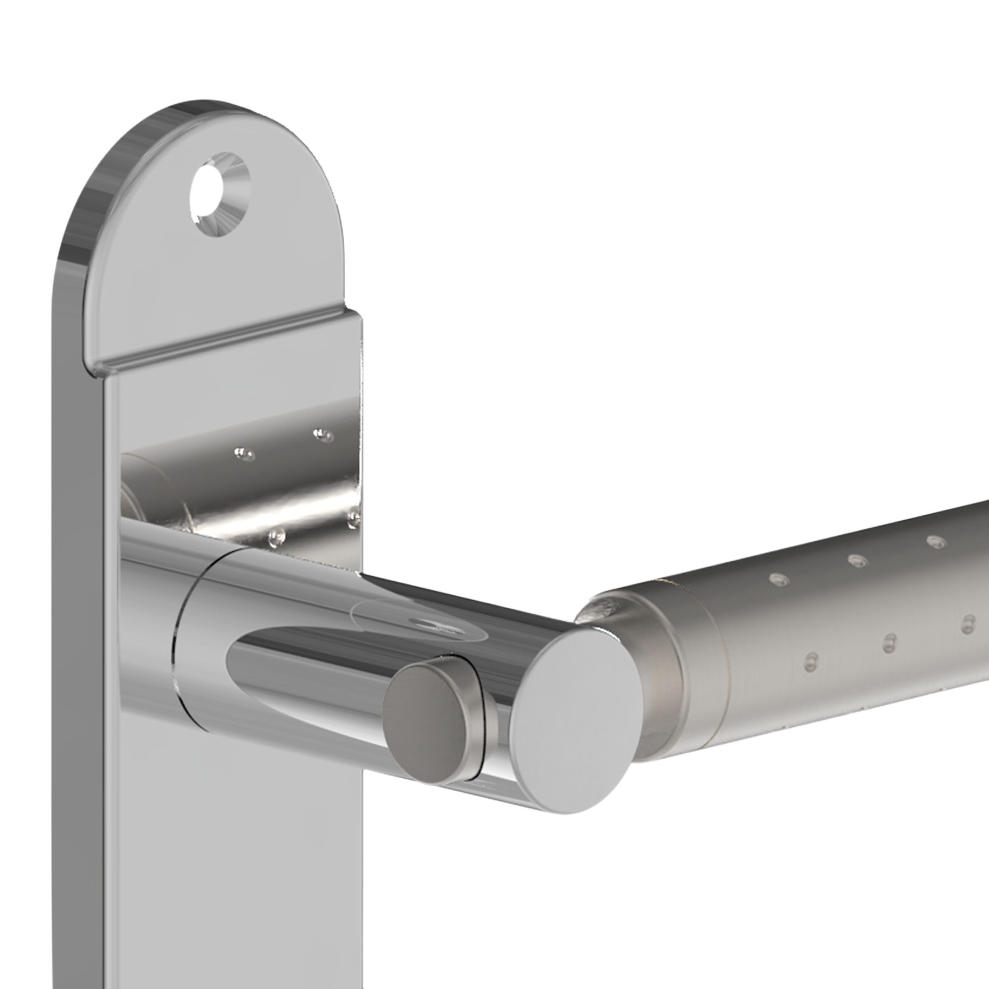 GoodHome Brigg Brushed & polished Grey Chrome & nickel effect Straight WC Door handle (L)132mm (D)61.5mm Pair