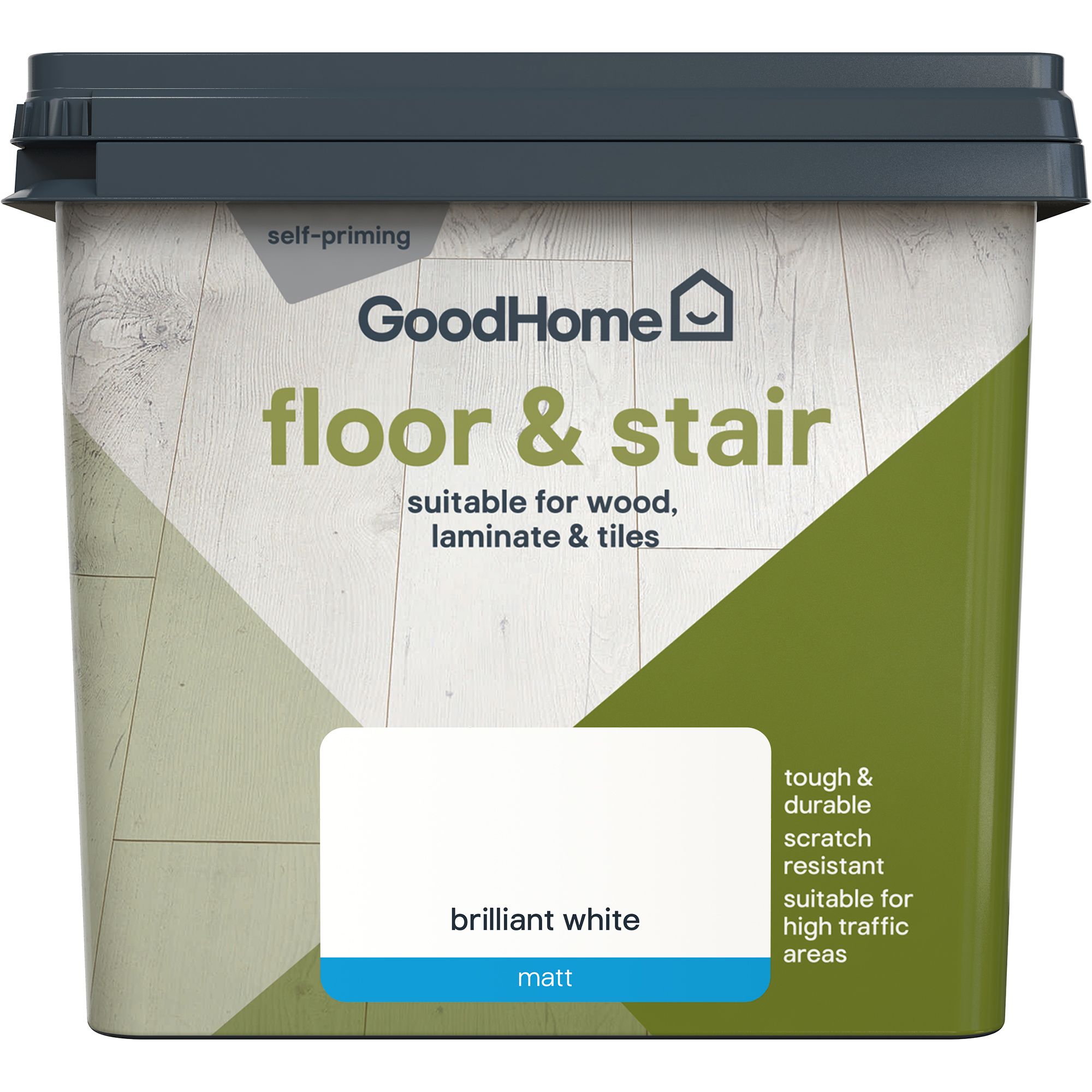 GoodHome Brilliant white Matt Floor & stair paint, 750ml
