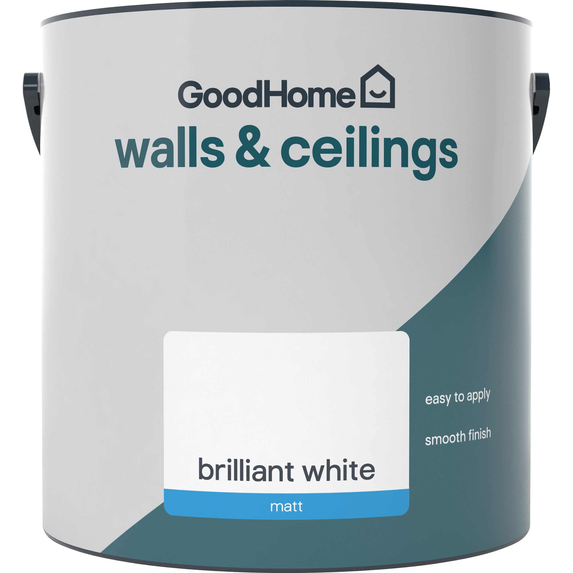 GoodHome Brilliant white Matt Wall & ceiling Emulsion paint, 2.5L