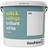 GoodHome Brilliant white Vinyl silk Emulsion paint, 5L