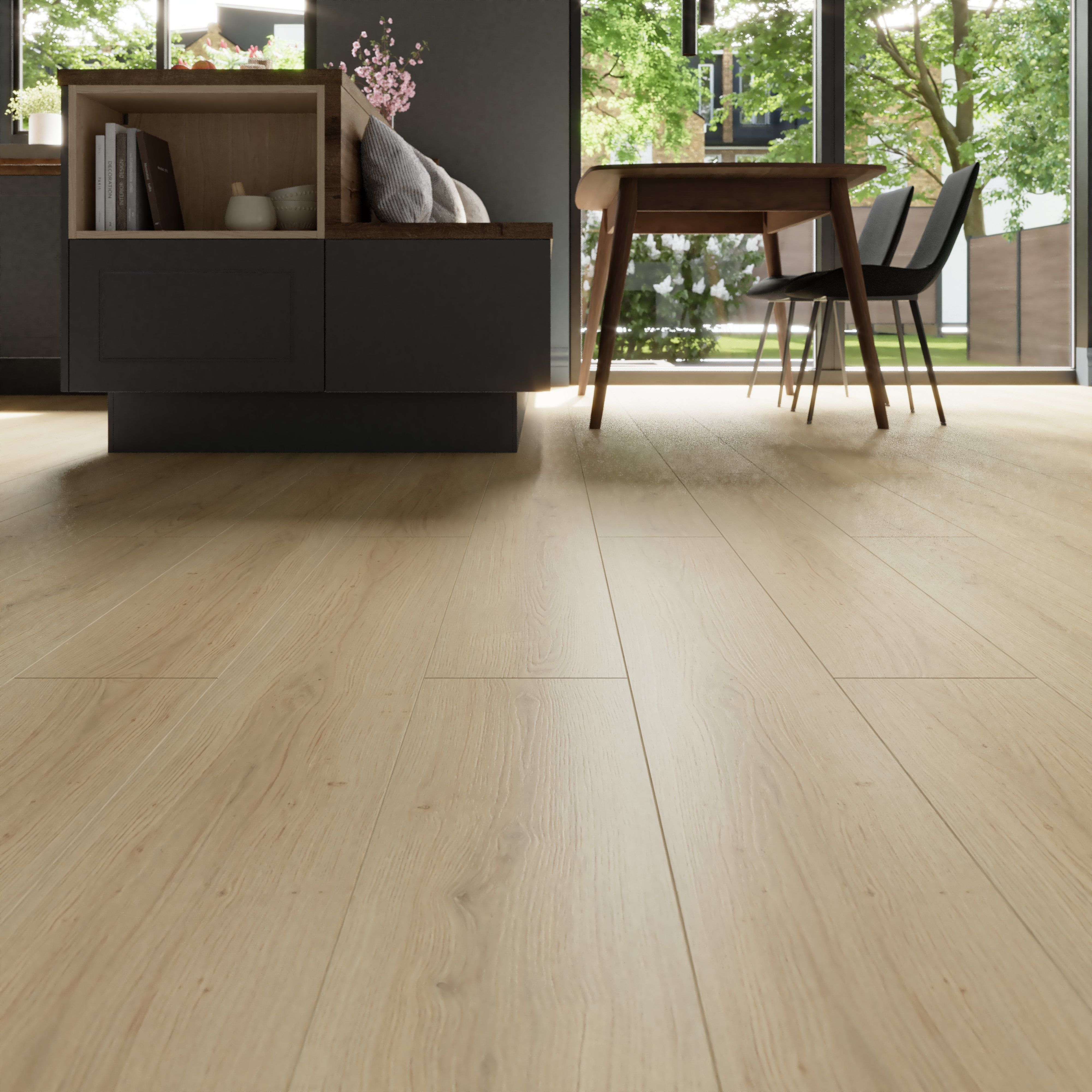 Broadstairs wood effect Structured Laminate Flooring 1.99m²