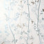 GoodHome Bromus Blue Floral Metallic effect Textured Wallpaper Sample