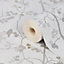 GoodHome Bromus Cream Floral Metallic effect Textured Wallpaper