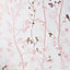 GoodHome Bromus Pink Floral Metallic effect Textured Wallpaper