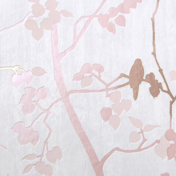 Goodhome Bromus Pink Fl Metallic Effect Textured Wallpaper Diy At B Q - Blush Pink Wallpaper B Q