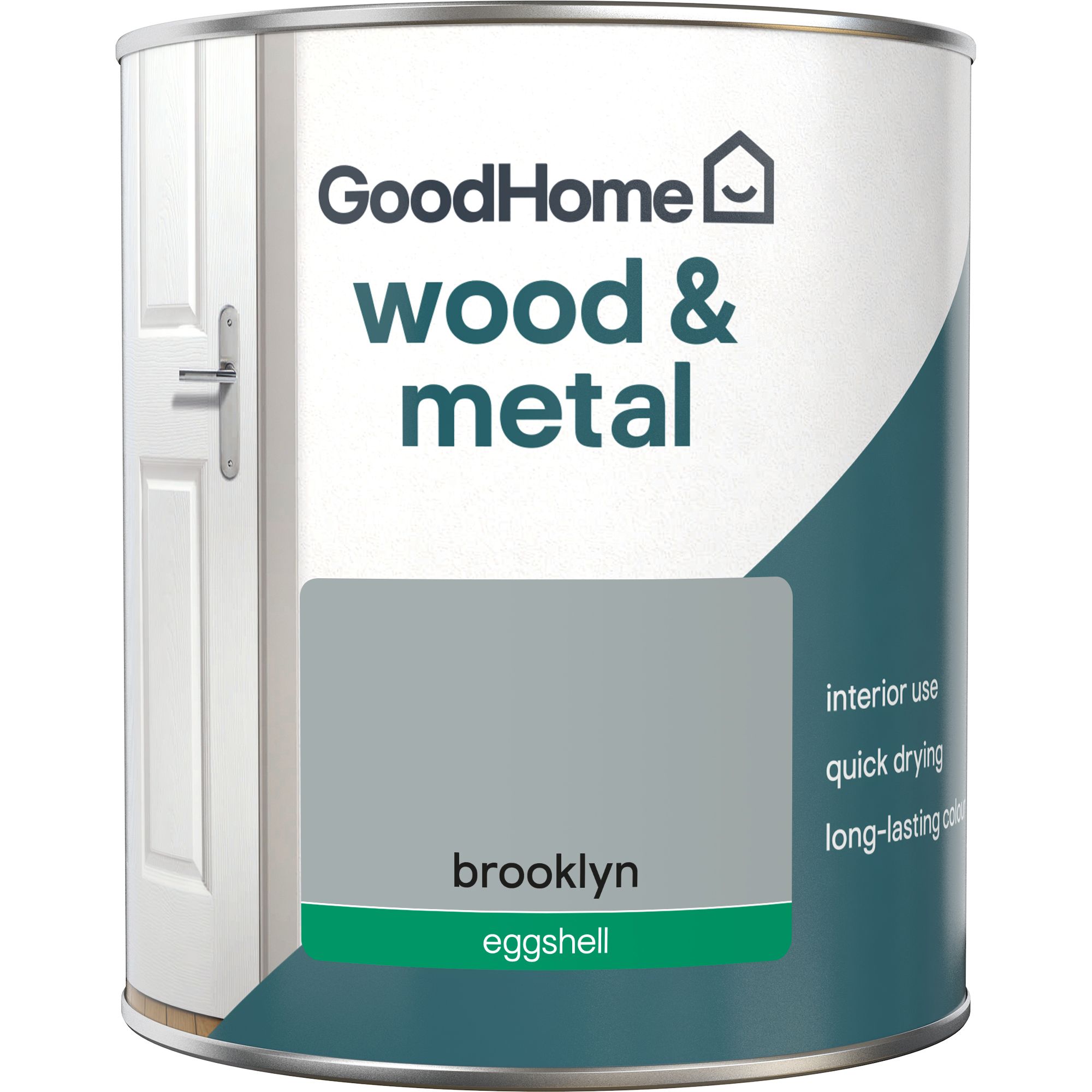 GoodHome Brooklyn Eggshell Metal & wood paint, 750ml