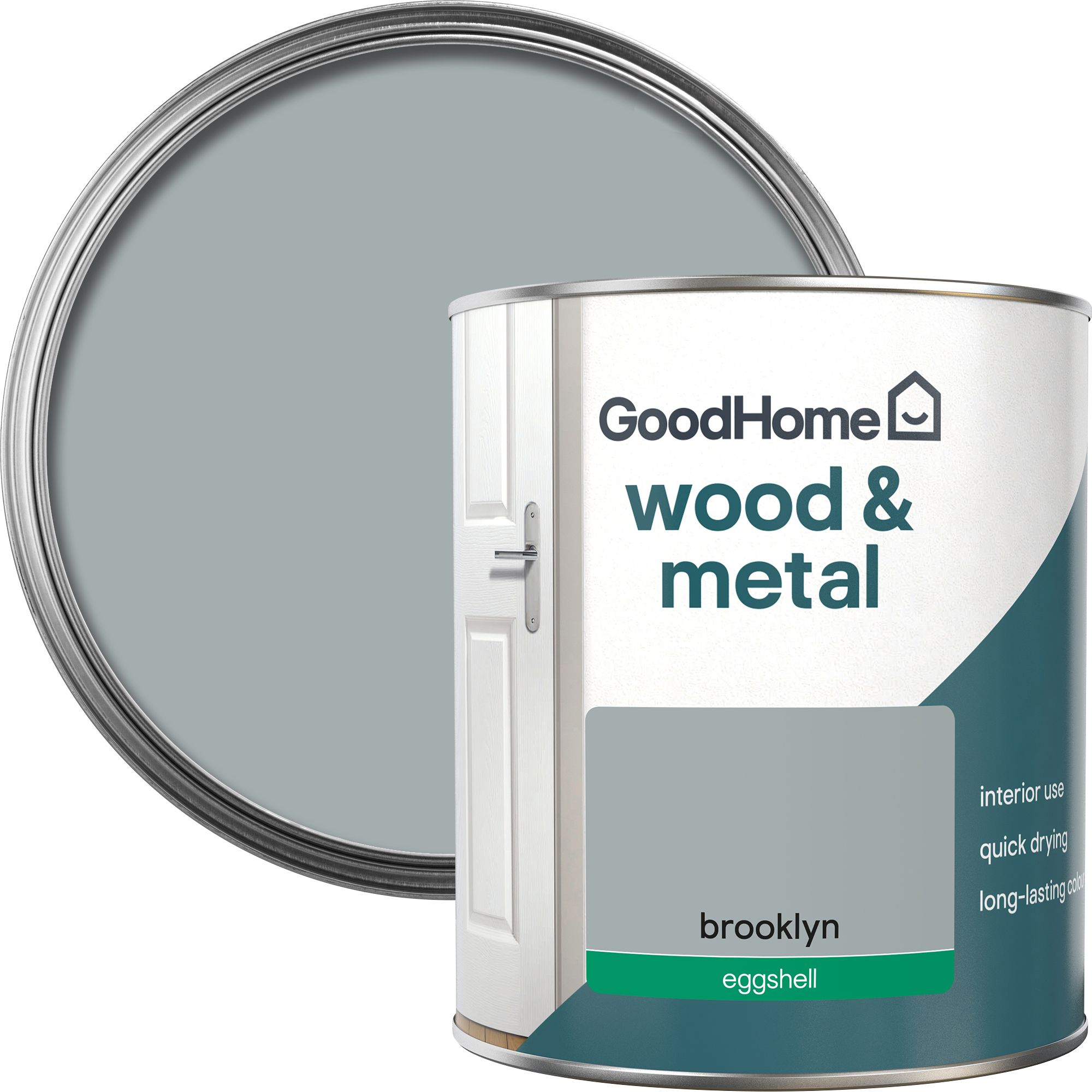 GoodHome Brooklyn Eggshell Metal & wood paint, 750ml