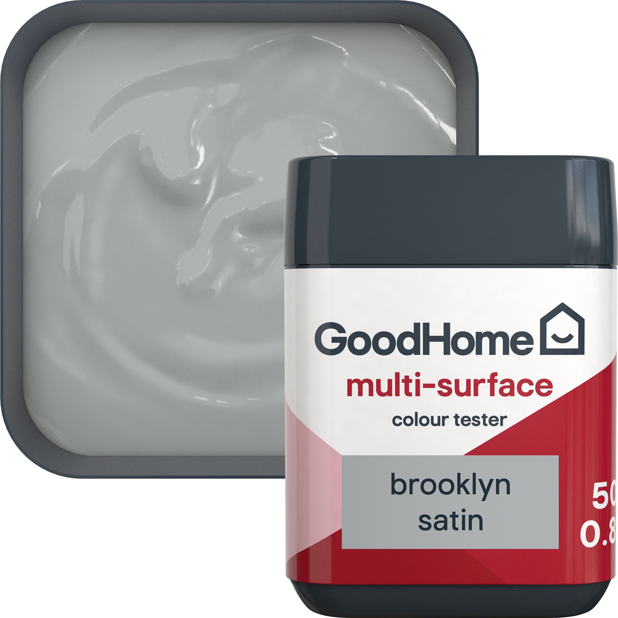 GoodHome Brooklyn Satin Multi-surface paint, 50ml Tester pot