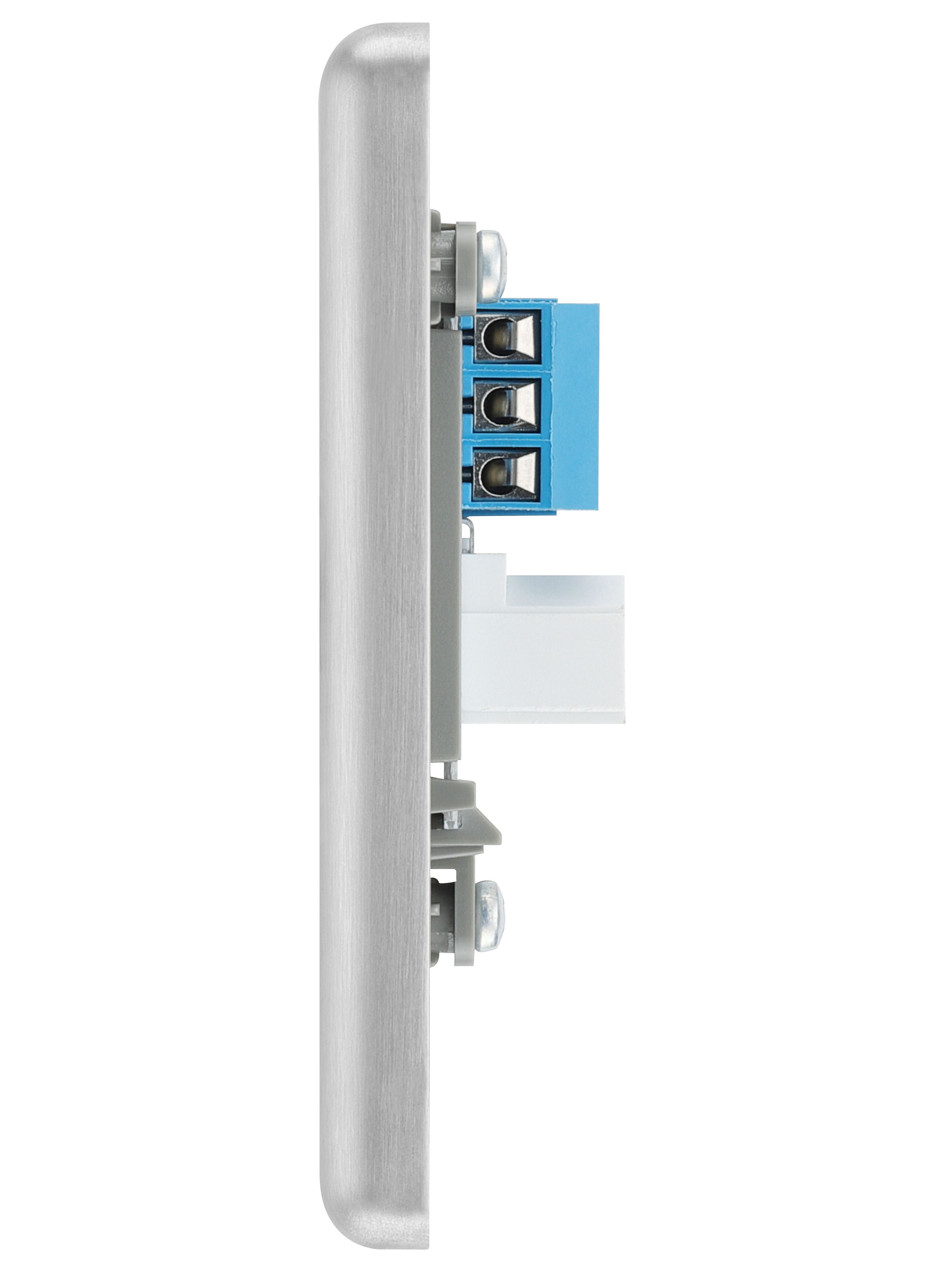 GoodHome Brushed Steel 1 gang Slave telephone socket