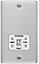 GoodHome Brushed Steel Double Raised rounded Screwed Shaver socket